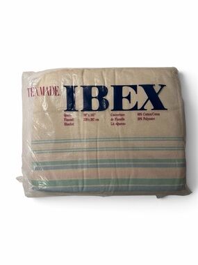 Vintage Texmade IBEX Queen Size Flannel Blanket